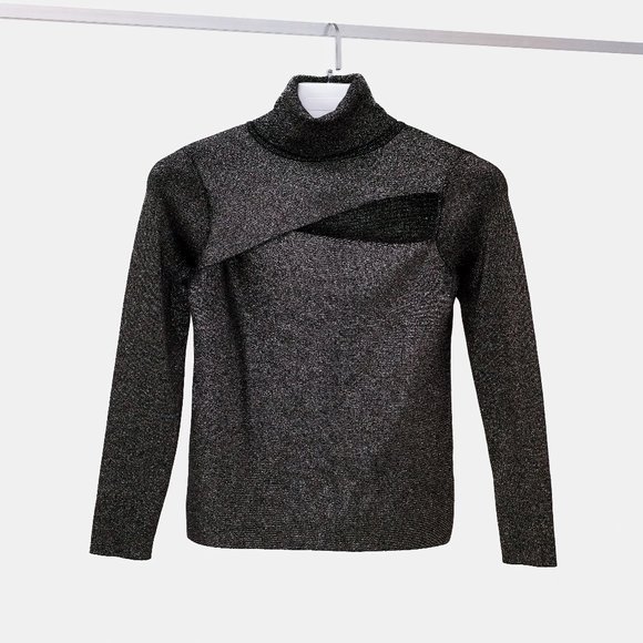 A.L.C. Metallic Knit Turtleneck Top - Picture 2 of 10